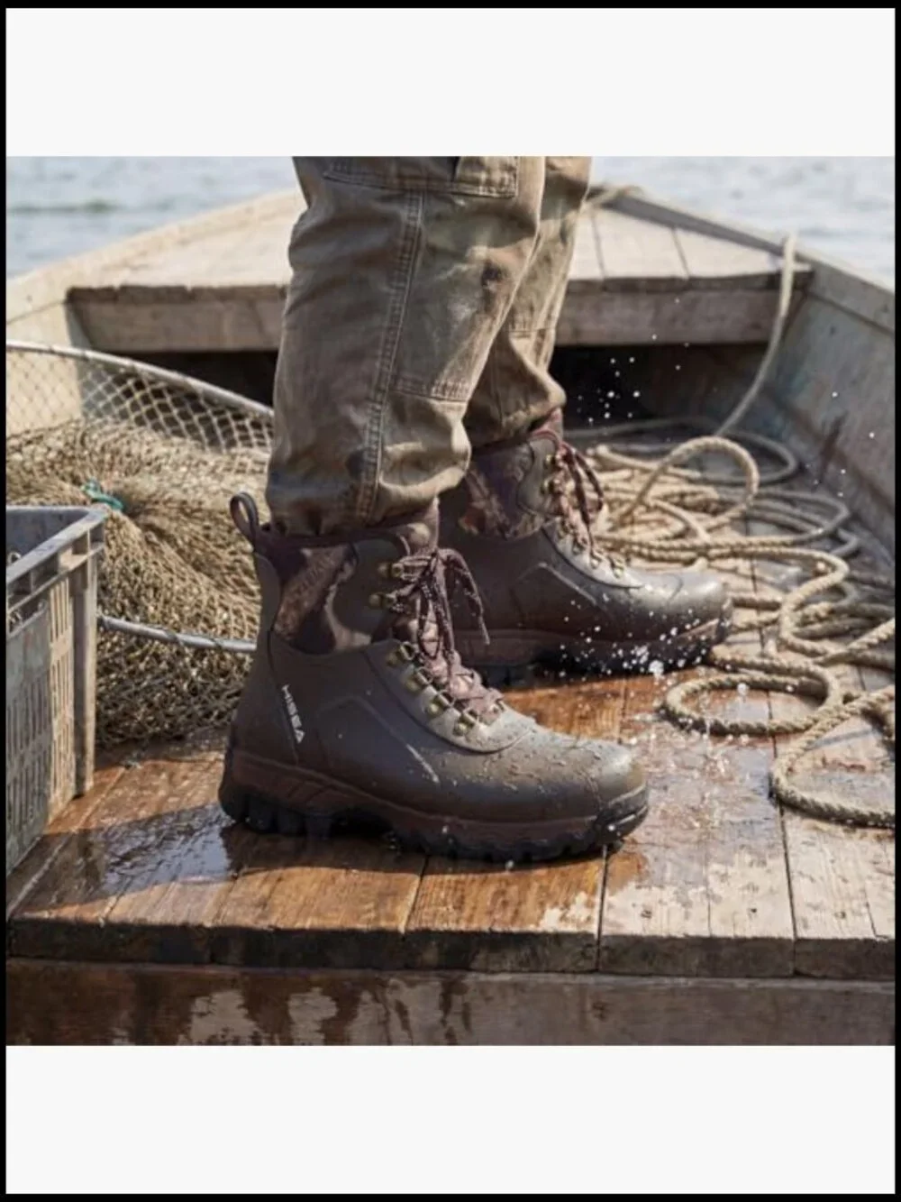 Lace Up Ankle Rain Boots Waterproof Rubber Outdoor Hiking Garden Chore Shoes